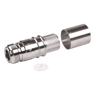 Conector N Hembra Plegable con Pin Cautivo para cable LMR600, LP600