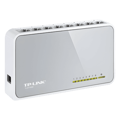 Switch de escritorio / 8 puertos / 10/100 Mbps / Auto-MDI/MDIX / Green Ethernet / 5.3x3.1x0.9 in