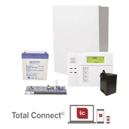 Panel de alarma híbrido / Hasta 48 zonas (40 inalámbricas) / 3 particiones / 48 usuarios / Kit con teclado, batería y transformador