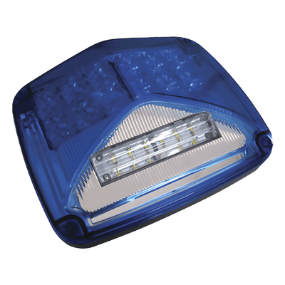 Luz de advertencia de 8 X 6", Color Azul, Con Luz de Trabajo Clara, Ideal para Ambulancias