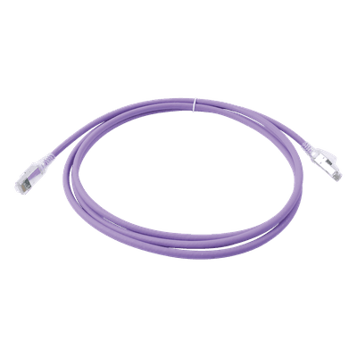Patch Cord Cat6A S/FTP / CM-LS0H / 2.13 m (7 ft) / Blindaje 360° / Alta Densidad / Violeta