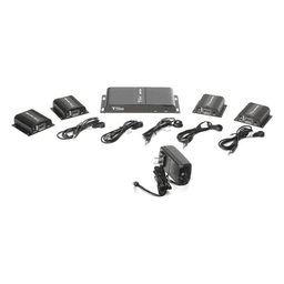 Kit Divisor y Extensor HDMI (Extender Splitter)  / Divide 1 Fuente HDMI a 4 Pantallas / Extiende la señal HDMI hasta 40 m / Resolución 1080P @ 60 Hz / Cat 6/6a/7 / Cero Latencia / Salida Loop en el Tx / IR / Alimente solo el Tx (PoC).