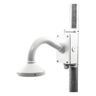 Montaje Universal de Pared / Cuello de Ganso Anti-Retorno / Caja de Conexiones Exterior / Carga 4.5 kg / Aluminio Blanco