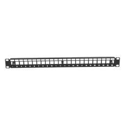 Patch Panel / 24 Puertos / 1U Rack / Acero al Carbono / Barra Organizadora / 19"