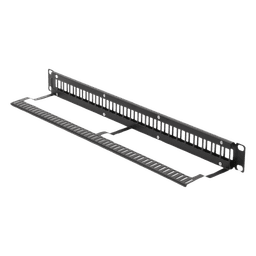 Patch Panel / 24 Puertos / 1U Rack / Acero al Carbono / Barra Organizadora / 19"