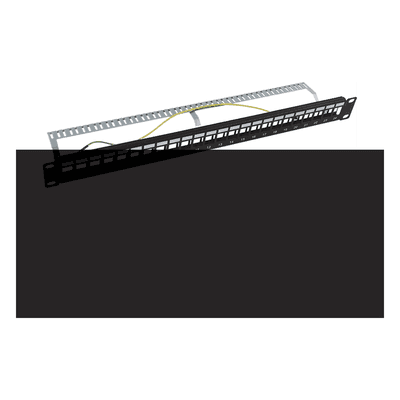Panel de Parcheo Modular Blindado / 24 Puertos STP / 1U / Acero SPCC 1.5mm / Ángulo Ajustable ±30'