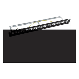 Panel de Parcheo Modular Blindado / 24 Puertos STP / 1U / Acero SPCC 1.5mm / Ángulo Ajustable ±30'