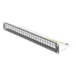Panel de Parcheo Modular Blindado / 24 Puertos STP / 1U / Acero SPCC 1.5mm / Ángulo Ajustable ±30'