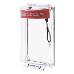 Cubierta Universal Transparente con Espaciador, Texto de Incendio en Español