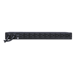 PDU ATS (Fuente Redundante Auto-transferible) Medible, Para Distribución de Energía, 2 Entradas 120 Vca NEMA5-15P, Con 10 Salidas NEMA 5-15R, Horizontal 19in, 1UR