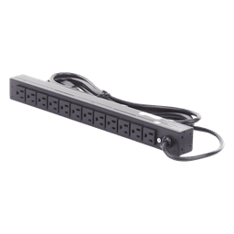 PDU Básico Para Distribución de Energía, Con 12 Tomas NEMA 5-15R Traseras, 1UR, 15 Amp, 120 Vca
