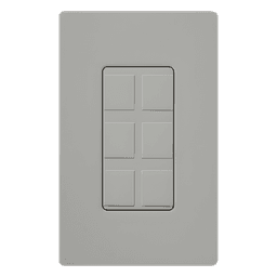 Marco de 6 puertos color gris para conectores snap-in de red, fibra, coaxial y telefonía, línea Claro, incluye 6 insertos ciegos; placa de pared se vende por separado