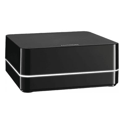 Controlador principal para sistema RA2 Select, administra hasta 100 dispositivos inalámbricos, conexión Ethernet al router y control desde la app de Lutron