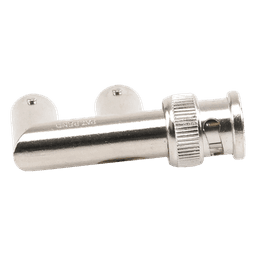 Adaptador Triple en F para 75 Ohm, de Conector BNC Macho a Doble BNC Hembra, Níquel/ Oro/ Delrin.
