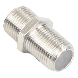 Adaptador Barril para 75 Ohm, de Conector F Hembra a F Hembra, Níquel/ Estaño/ Polietileno.
