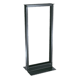 Rack de Dos Postes Estándar de 19 in, Rieles Numerados y Roscados #12-24, Fabricado en Aluminio, 24 Unidades de Rack, Color Negro