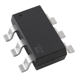 Conmutador RF SPDT / 10 kHz a 3 GHz / Pérdida de Inserción 0.8 dB / Aislamiento 35 dB / Encapsulado SOT-23 6 Terminales / Tecnología CMOS