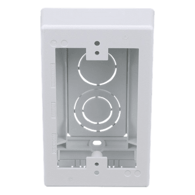 Caja de Pared Superficial, Uso Universal con Placas de Pared, con Cinta Adhesiva, Color Blanco