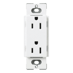 Tomacorriente dúplex 15 A 125 V de la línea Claro y Satin Colors en color Snow, para caja de pared estándar, placa se vende por separado