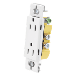 Tomacorriente Dúplex / 15 A / 125 V / Caja Estándar Tipo Americano / Color Snow / Certificación UL y CSA