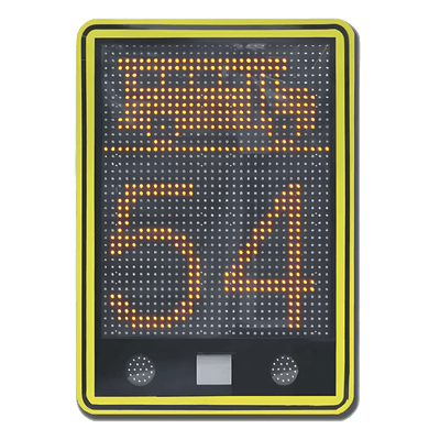 Radar de velocidad / 3 dígitos / LED 32x40 ámbar / 24.150 GHz / -20°C a +70°C / 3.54 x 2.56 x 0.43 ft