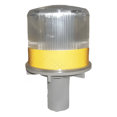 Luz solar de advertencia / LED ámbar / Panel 0.3W / Respaldo 120h / 0.59 lb