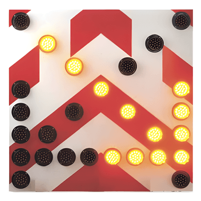 Tablero de señalización LED / 1200x1200 mm (3.9x3.9 ft) / 27 LEDs ámbar y rojo / 300 m visibilidad / -20°C a 70°C
