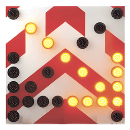 Tablero de señalización LED / 1200x1200 mm (3.9x3.9 ft) / 27 LEDs ámbar y rojo / 300 m visibilidad / -20°C a 70°C