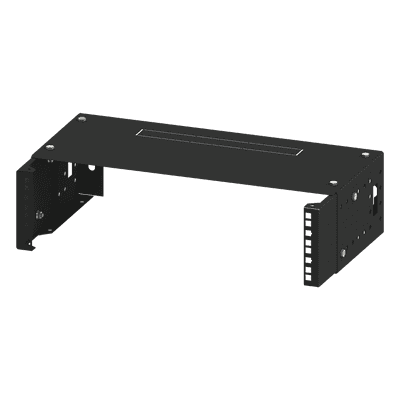 Rack Abierto de montaje en Pared, de 19in,  Profundidad Ajustable (8" a 12") de 2.5  Unidades de rack, con Capacidad de Crecimiento.