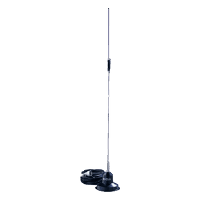 Antena Móvil UHF / 430-450 MHz / Ganancia 5.2 dB / Potencia 75 W / Cable 4.5 m (14.8 ft) / Montaje Magnético