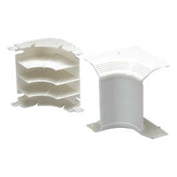 Esquinero interior, para uso con canaleta T70, Material PVC Rígido, Color Blanco Mate
