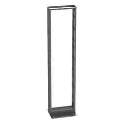 Rack de Dos Postes Estándar de 19 in, Rieles Numerados y Roscados #12-24, 6 in de Profundidad, Fabricado en Acero, 45 Unidades de Rack, Color Negro