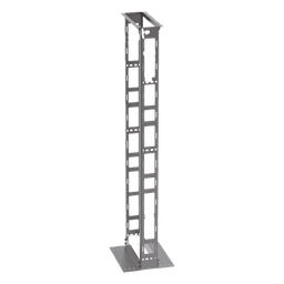 Rack de Dos Postes Estándar de 19 in, Rieles Numerados y Roscados #12-24, 6 in de Profundidad, Fabricado en Acero, 45 Unidades de Rack, Color Negro