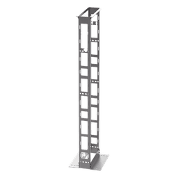 Rack de Dos Postes Estándar de 19 in, Rieles Numerados y Roscados #12-24, 6 in de Profundidad, Fabricado en Acero, 45 Unidades de Rack, Color Negro