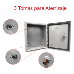 Gabinete de Acero IP66 / IK10 / 250 x 300 x 150 mm / Carga 30 kg / Placa Montaje 200 x 265 mm / Cerradura con Llave