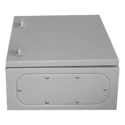 Gabinete de Acero IP66 Uso en Intemperie (400 x 600 x 200 mm) con Placa Trasera Interior Metálica y Compuerta Inferior Atornillable (Incluye Chapa y Llave).