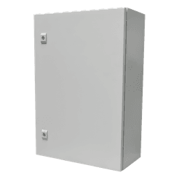 Gabinete de Acero IP66 Uso en Intemperie (400 x 600 x 200 mm) con Placa Trasera Interior Metálica y Compuerta Inferior Atornillable (Incluye Chapa y Llave).