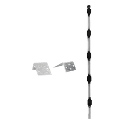 Poste para Cerco Eléctrico / 1 m (3.3 ft) de Altura / 5 Aisladores de Paso / Base Multiposición / Acero Galvanizado