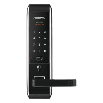 Cerradura inteligente para puertas con doble cerrojo/teclado Touch Screen, Apertura con tarjeta Mifare /Contraseña y Llave de emergencia 