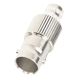 Conector BNC Hembra de 75 Ohm, Anillo Plegable para Cable RG-6/U, Níquel/ Oro/ Teflón.