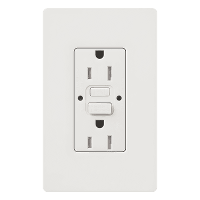 Tomacorriente Dúplex GFCI / 15 A / 125 V / Autocomprobable / Resistente a Manipulaciones / Indicadores LED / Cara Decorador