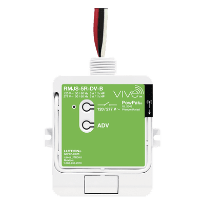 Módulo de Relevador Inalámbrico / 5 A / 120/277 V / Softswitch / RF 9 m (29.5 ft) a través de muros / Hasta 10 Controles y Sensores / Memoria ante Fallas