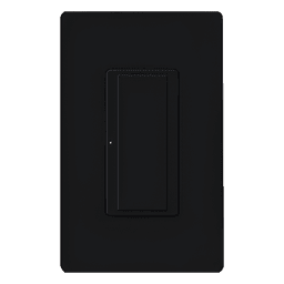 Switch electrónico de pared Maestro de doble voltaje 120-277 V, 8 A para iluminación y motores, dos hilos sin neutro, control por RF para sistema RadioRA 2, color negro