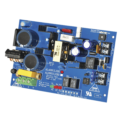 Fuente de alimentación tipo tarjeta / Salida seleccionable 12V@4A o 24V@3A / Respaldo con cargador integrado / Relé de supervisión / 115VAC 60Hz