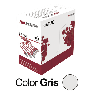 Bobina de Cable UTP / Cat5E / 24 AWG / 305 m (1000 pies) / 100% Cobre / PVC CM / Interior / 100 MHz / PoE