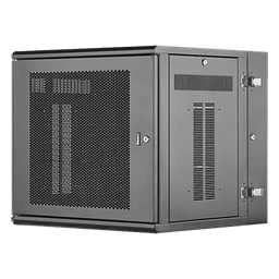 Gabinete PanZone de Montaje en Pared, de 19in, Puerta Ventilada, 12 UR, 635mm de Profundidad, Color Negro