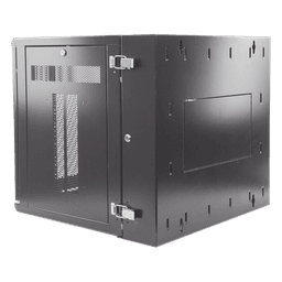 Gabinete PanZone de Montaje en Pared, de 19in, Puerta Ventilada, 12 UR, 635mm de Profundidad, Color Negro