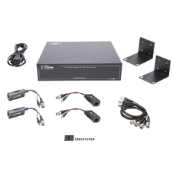 Kit de TRANSCEPTOR ACTIVO DE 4 CANALES / VIDEO+PODER en un solo Cable UTP / 150 metros en 4K, 200 metros en 5 MP/ Envía 36 Vcc y Recibe 12 Vcc / TODO INCLUIDO PARA RACK / Compatible con cámaras HD-TVI/CVI/AHD/CVBS / INSTALACIÓN LIMPIA