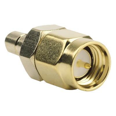 Adaptador Coaxial en Línea, de Conector SMA Macho a SMB Hembra, Oro/ Oro/ Teflón.