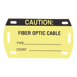 Kit de 5 Etiquetas Autolaminadas para Fibra Óptica, Para Uso Interior/Exterior, Dimensiones de 90.42 x 52.32 mm (3.56 x 2.06 pulgadas), Color Negro con Amarillo